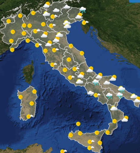 Meteo Italia previsioni del tempo domani venerdì 31 maggio 2019 ore 12 - meteoweek.com