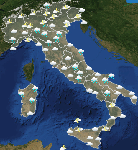 Meteo Italia Previsioni del tempo domani domenica 26 maggio 2019 dalle ore 12:00 alle 18:00 - meteoweek.com