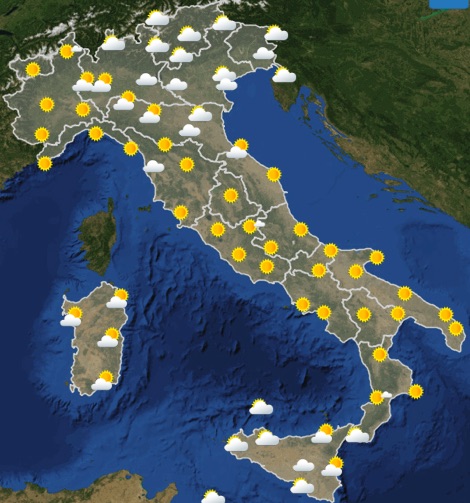 Meteo Italia Previsioni del tempo oggi lunedì 17 maggio 2019 ore 6 - meteoweek.com