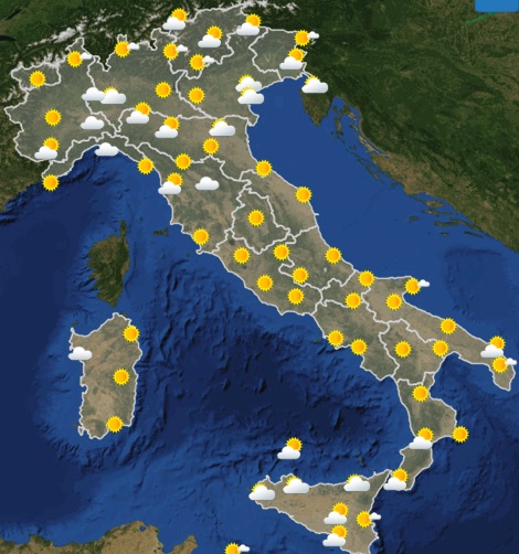 Meteo Italia previsioni del tempo domani domenica 16 giugno - meteoweek.com