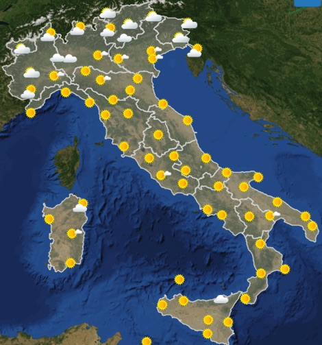 Meteo Italia previsioni del tempo domani mercoledì 19 giugno 2019 ore 06 - meteoweek.com