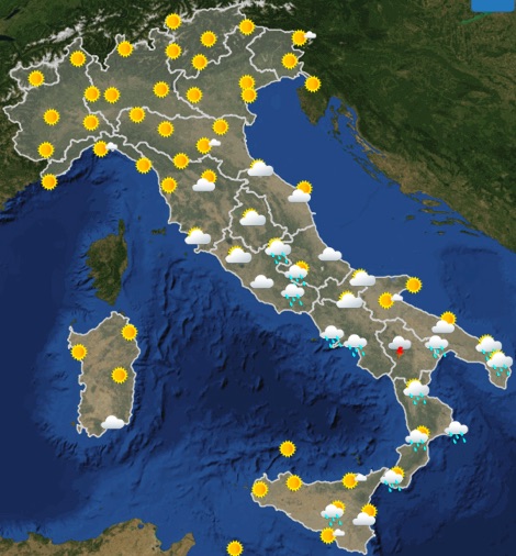 Meteo oggi Previsioni del tempo oggi sabato 1 giugno 2019 ore 12 - meteoweek.com