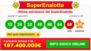 Estrazione superenalotto e lotto di oggi sabato 14 luglio 2019 - meteoweek.com