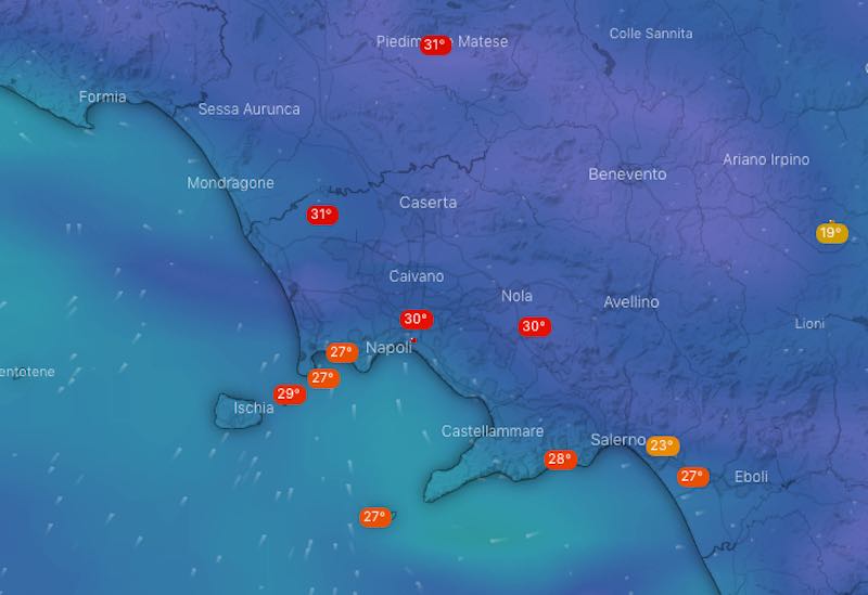 Mappa Napoli - Meteo Napoli domani previsioni del tempo di giovedì 18 luglio 2019 - meteoweek.com