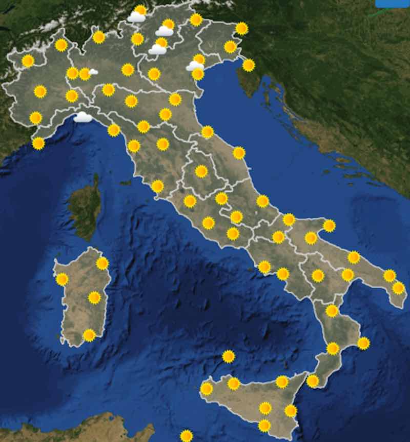 Meteo Italia previsioni del tempo di domani sabato 6 luglio 2019 ore 6 - meteoweek.com