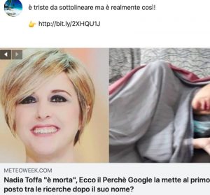 Nadia Toffa sta bene. Il lettore dei social è distratto - meteoweek.com