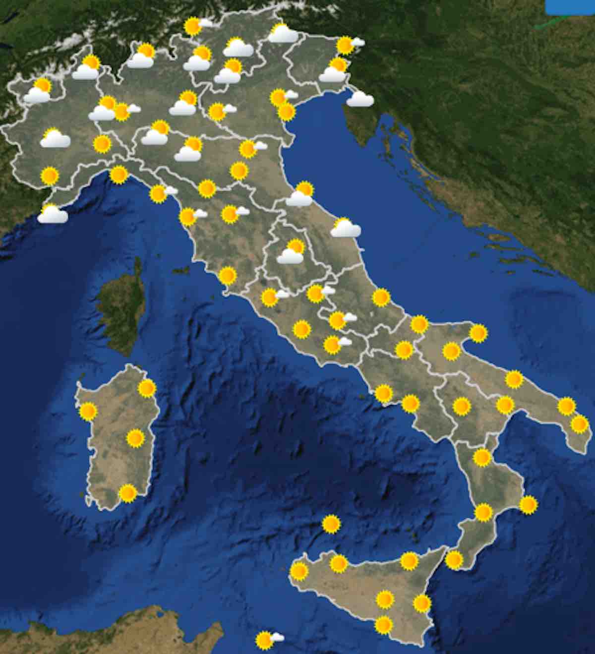 mappe ore 12 - Previsioni Meteo domani lunedì 22 e dopodomani martedì 23 luglio in Italia - meteoweek.com