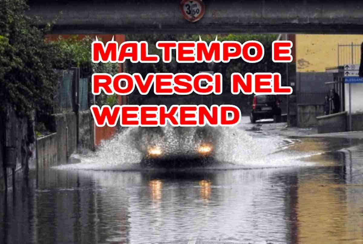 Maltempo e rovesci weekend italia