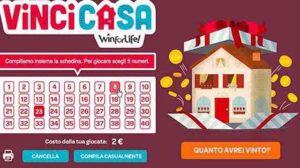 VinciCasa estrazione stasera venerdì 29 novembre verifica schedina