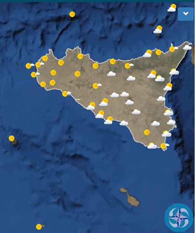 Meteo Palermo oggi lunedì 2 dicembre: cielo sereno