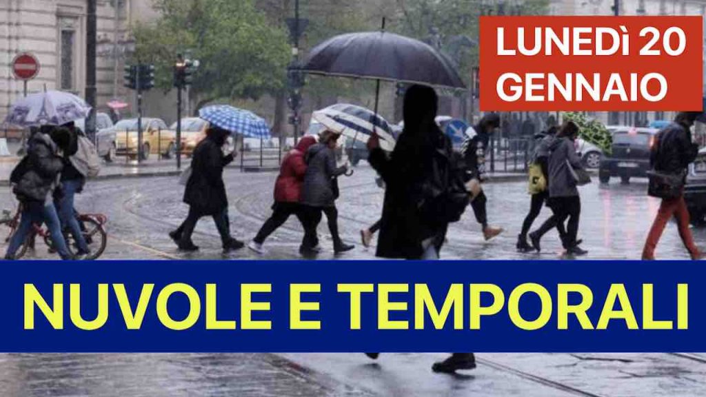 Previsioni Meteo oggi lunedì 20 gennaio | nuvolosità e piogge