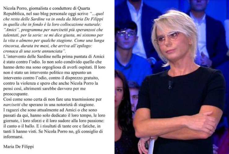 Maria De Filippi risponde a Nicola Porro - meteoweek