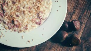 Risotto con castagne e salsiccia