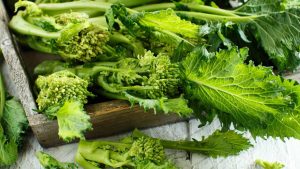 cime di rapa per ricetta di risotto vegetariano light