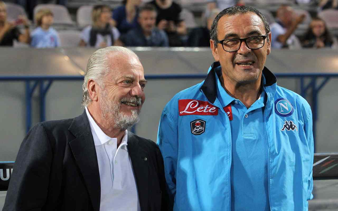 Aurelio De Laurentiis e Maurizio Sarri. Getty Images