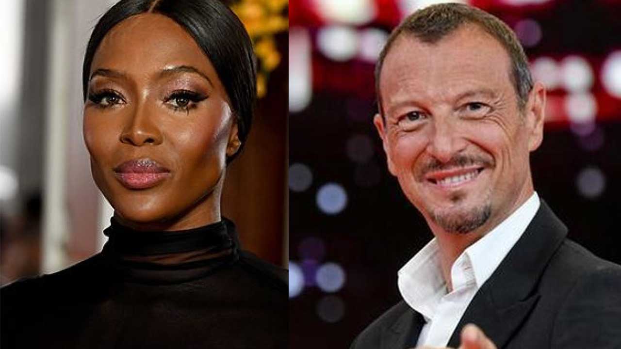 Amadeus e Naomi Campbell Sanremo 2021