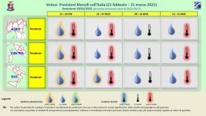 Meteo, le previsioni dal 21 febbraio al 21 marzo 2021