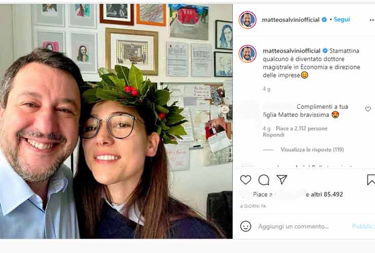 Matteo Salvini e Francesca Verdini