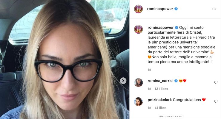 Il post su Instagram di Romina Power