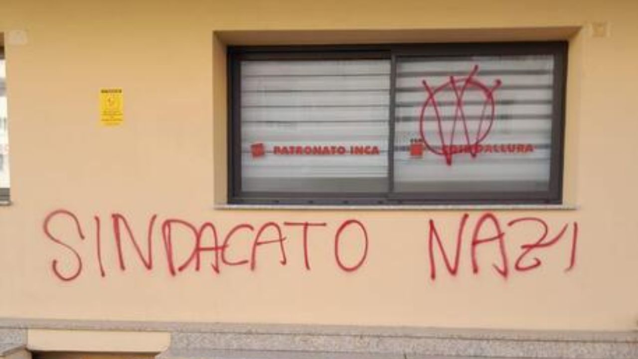 scritte intimidatorie Landini nazista Cgil Olbia - meteoweek 20220614