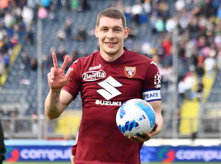 Belotti con la maglia del Torino - credits: Ansa Foto. Meteoweek