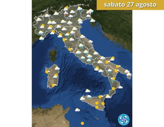 Meteo OGGI sabato 27 agosto - meteoweek