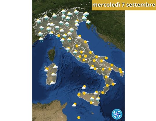 Meteo OGGI mercoledì 7 settembre Tempo in graduale peggioramento