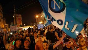 Tifosi del Napoli al seguito della squadra (Credit: Ansa) 13092022 - Meteoweek.com