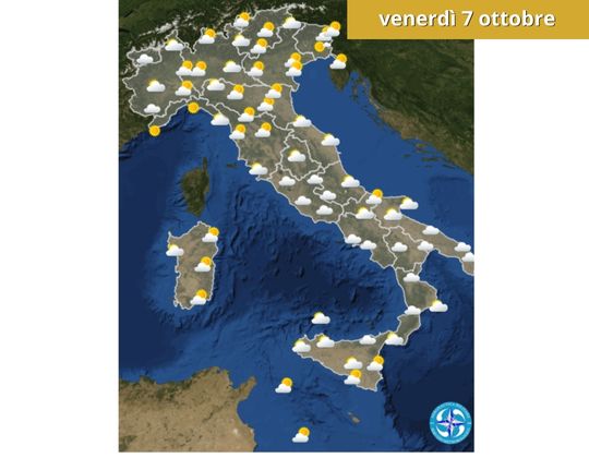 Meteo OGGI venerdì 7 ottobre