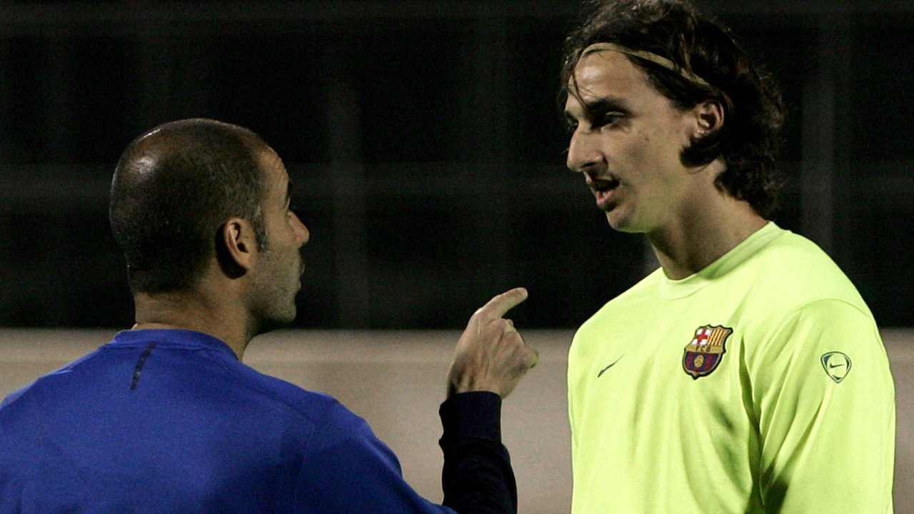 Ibra e Guardiola ai tempi del Barcellona - credits: Ansa Foto. 07112022 MeteoWeek.com