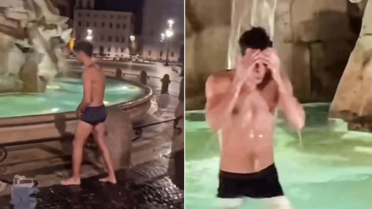 Turista fa il bagno nella fontana di Piazza Navona, il video sui social - meteoweek.com 